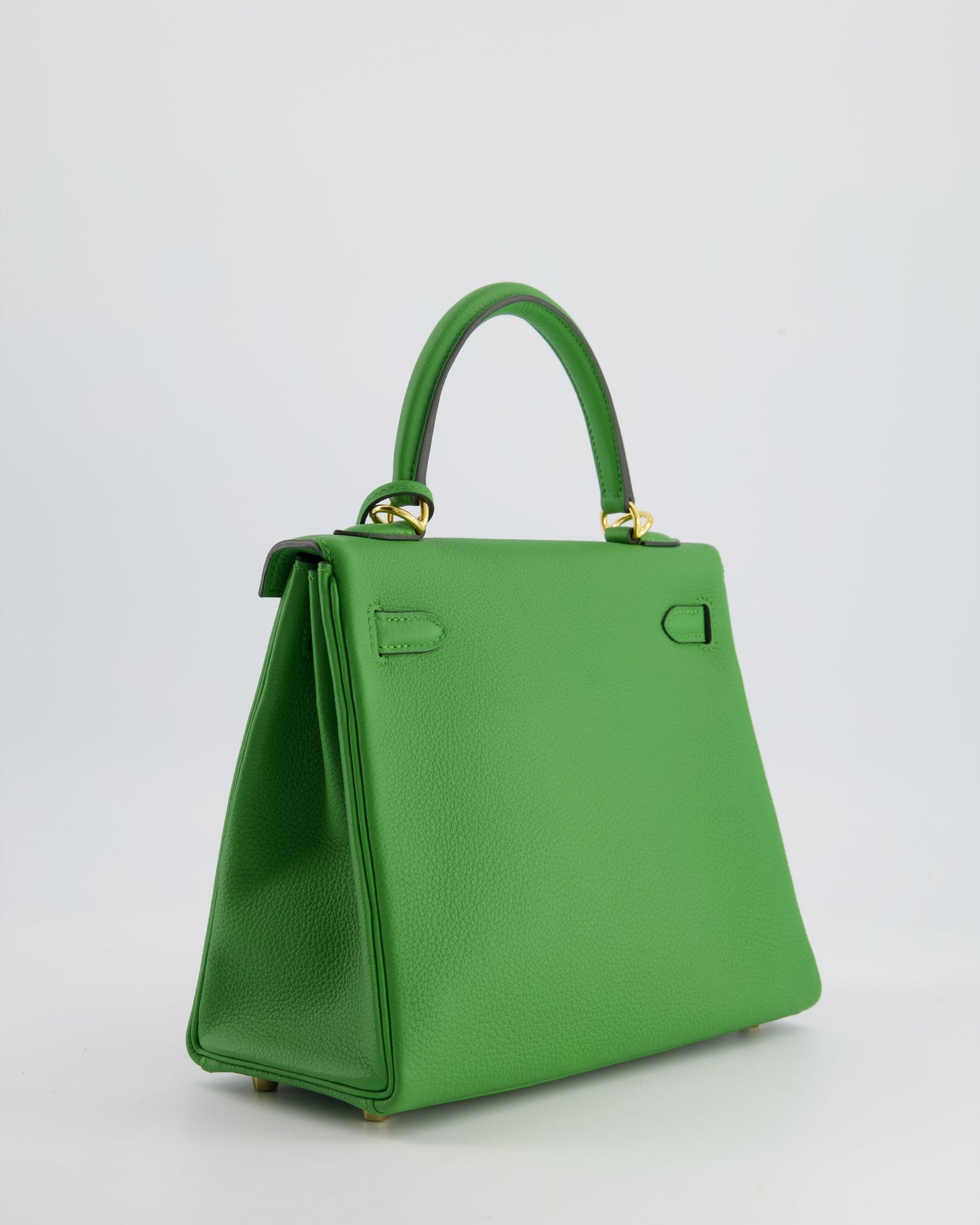 *RARE* Hermes Kelly Retourne Bag 25cm in Vert Yucca Togo Leather and Gold Hardware