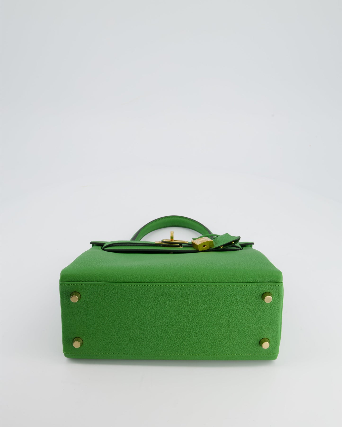 *RARE* Hermes Kelly Retourne Bag 25cm in Vert Yucca Togo Leather and Gold Hardware