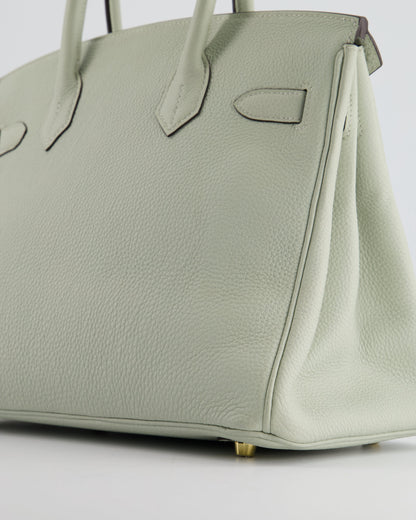 Hermès Birkin 30cm Retourne Bag in Gris Neve Clemence Leather with Gold Hardware