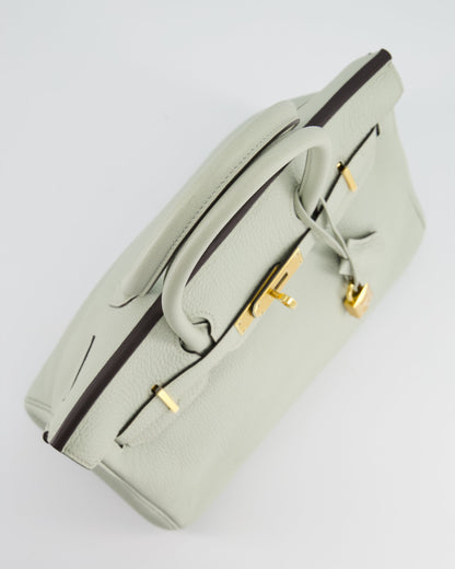 Hermès Birkin 30cm Retourne Bag in Gris Neve Clemence Leather with Gold Hardware