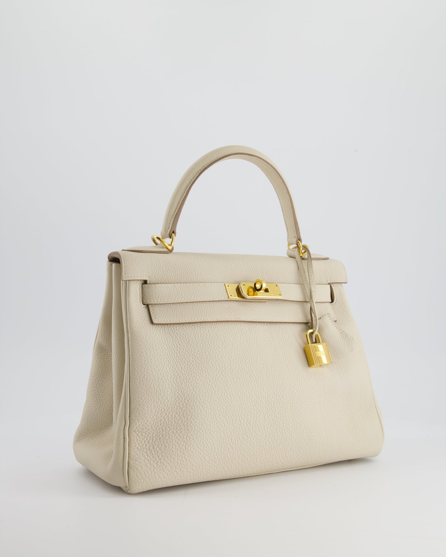 Hermès Kelly 28cm Retourne Bag in Craie Togo Leather with Gold Hardware