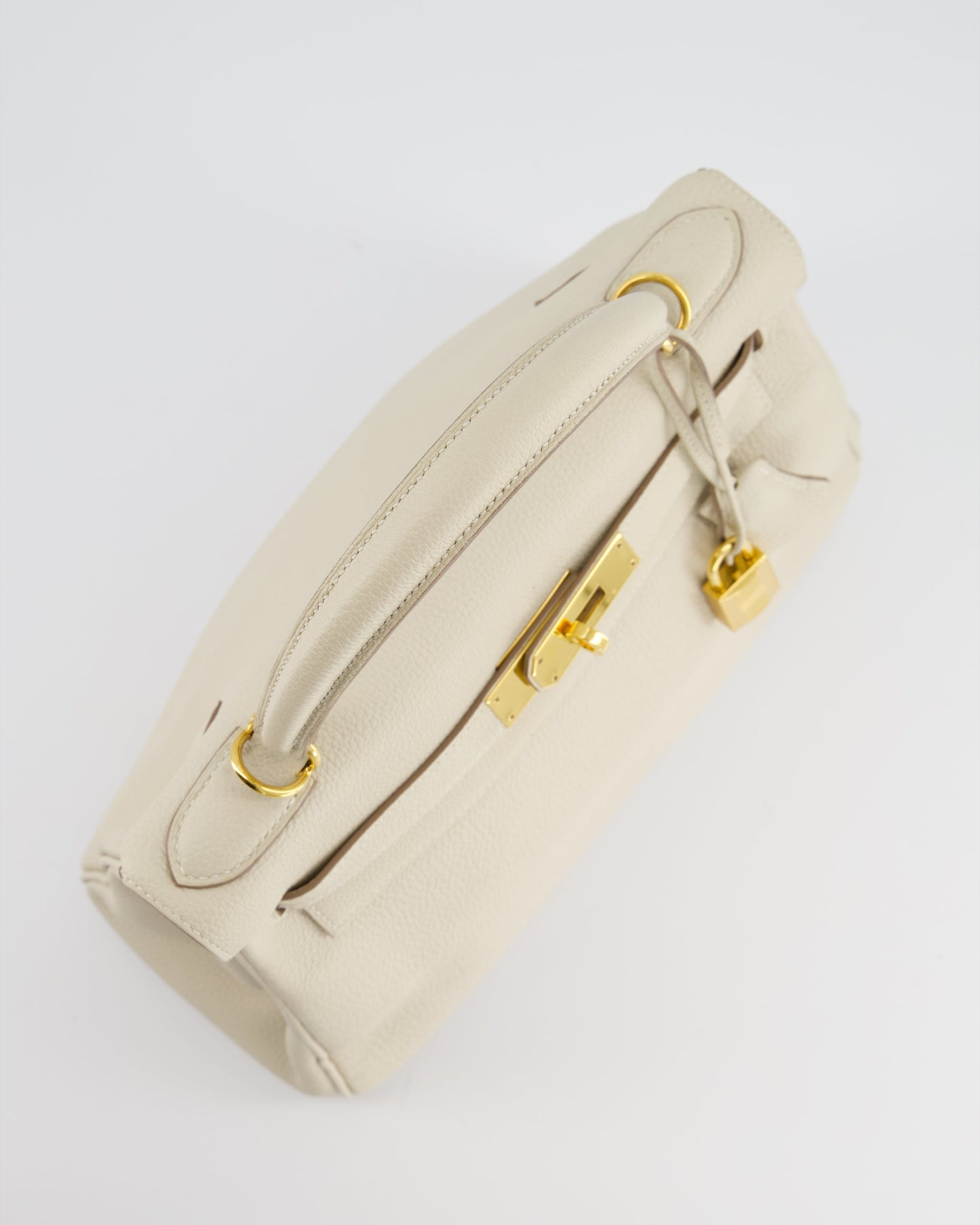 Hermès Kelly 28cm Retourne Bag in Craie Togo Leather with Gold Hardware