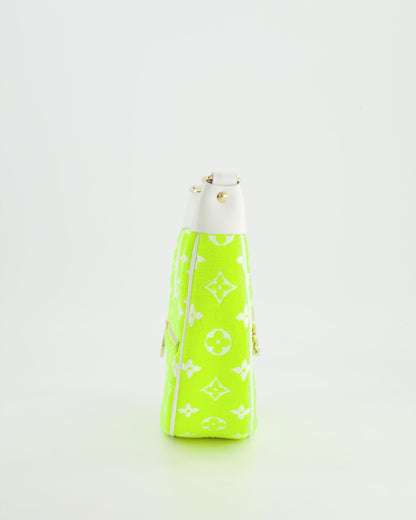 *HOT* Louis Vuitton Neon Yellow Jacquard  Monogram Loop Bag with Champagne Gold Hardware