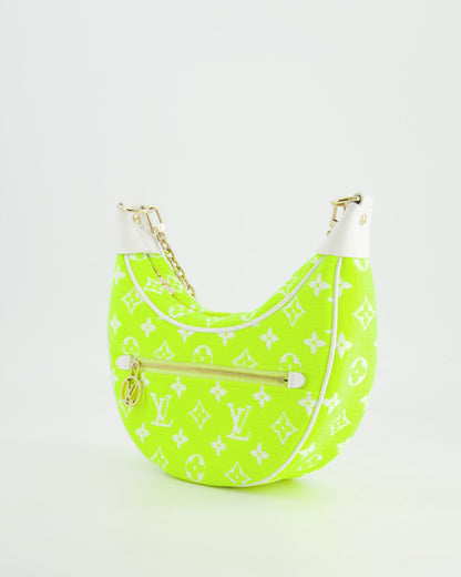 *HOT* Louis Vuitton Neon Yellow Jacquard  Monogram Loop Bag with Champagne Gold Hardware