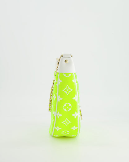 *HOT* Louis Vuitton Neon Yellow Jacquard  Monogram Loop Bag with Champagne Gold Hardware
