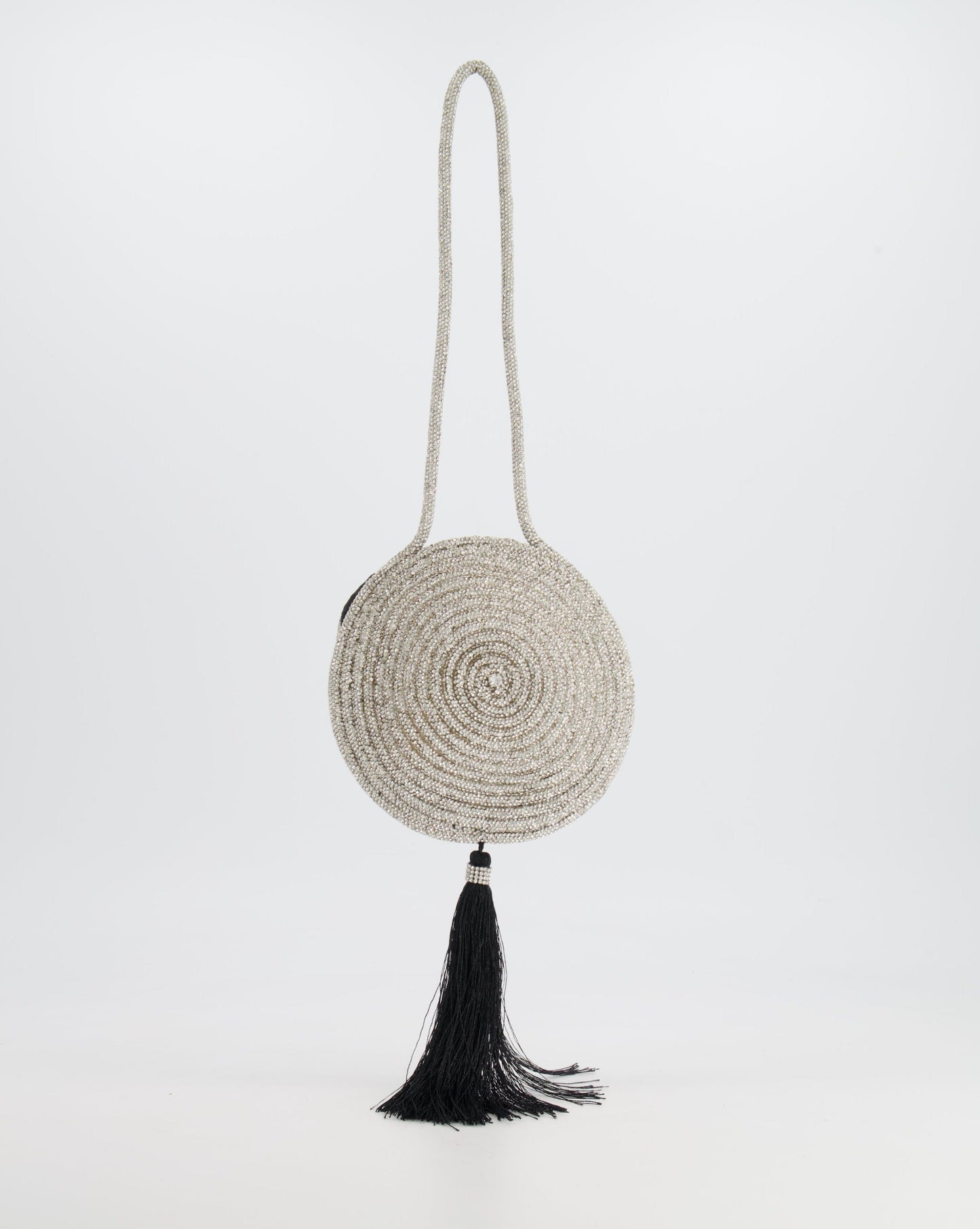 Nué Crystal Spiral Round Small Bag with Tassel Detail RRP £640