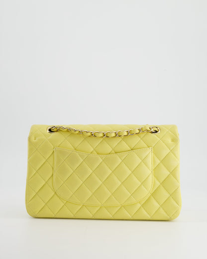 Chanel Sorbet Yellow Medium Classic Double Flap Bag in Caviar Leather with Champagne Gold Hardware