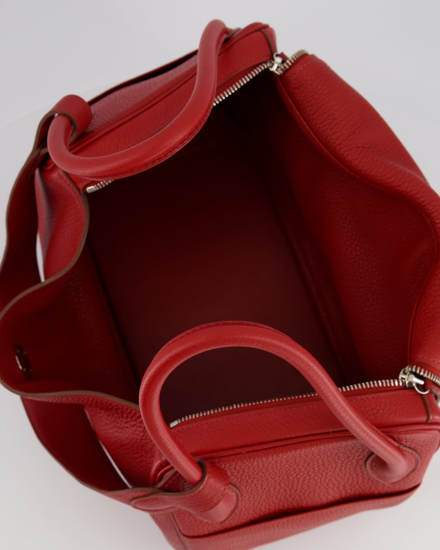 Hermès Lindy 34 Bag in Rouge Grenat Clemence Leather with Palladium Hardware
