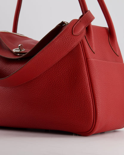 Hermès Lindy 34 Bag in Rouge Grenat Clemence Leather with Palladium Hardware