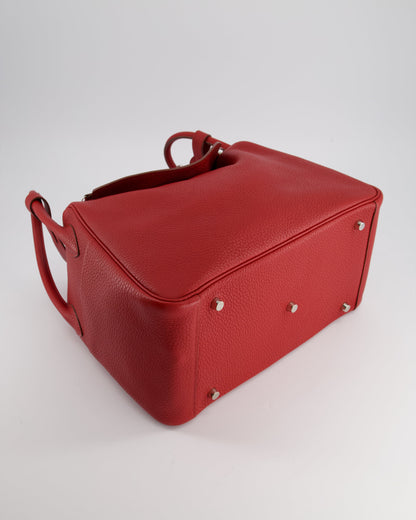 Hermès Lindy 34 Bag in Rouge Grenat Clemence Leather with Palladium Hardware