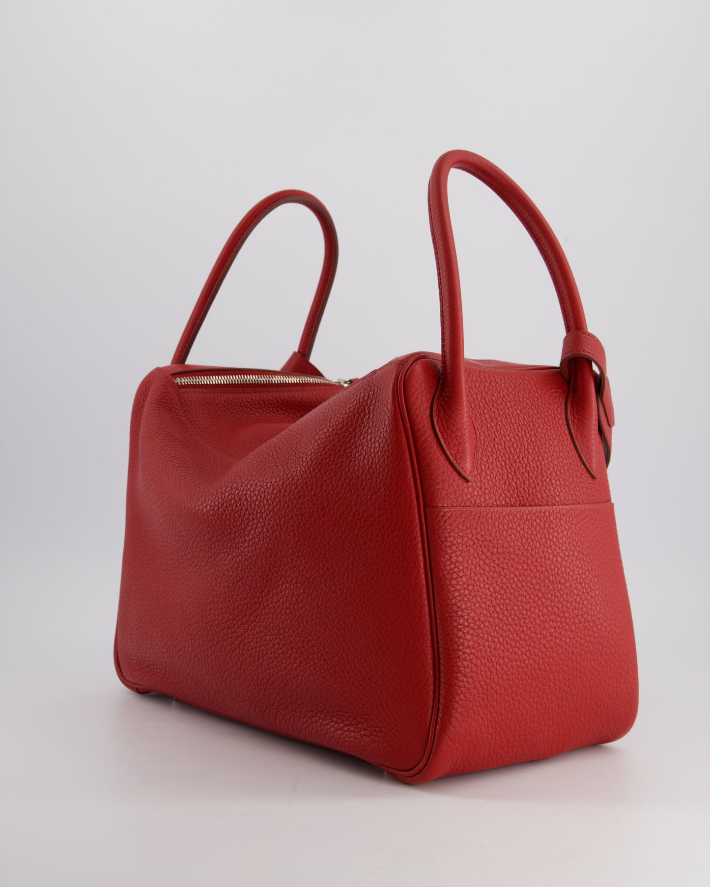Hermès Lindy 34 Bag in Rouge Grenat Clemence Leather with Palladium Hardware