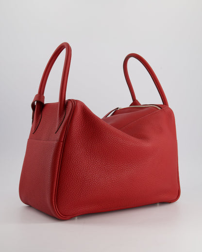Hermès Lindy 34 Bag in Rouge Grenat Clemence Leather with Palladium Hardware