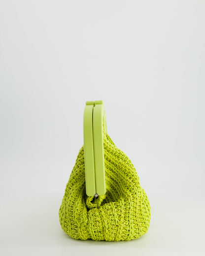 Bottega Veneta Medium Green Crochet Point Cross Body Bag