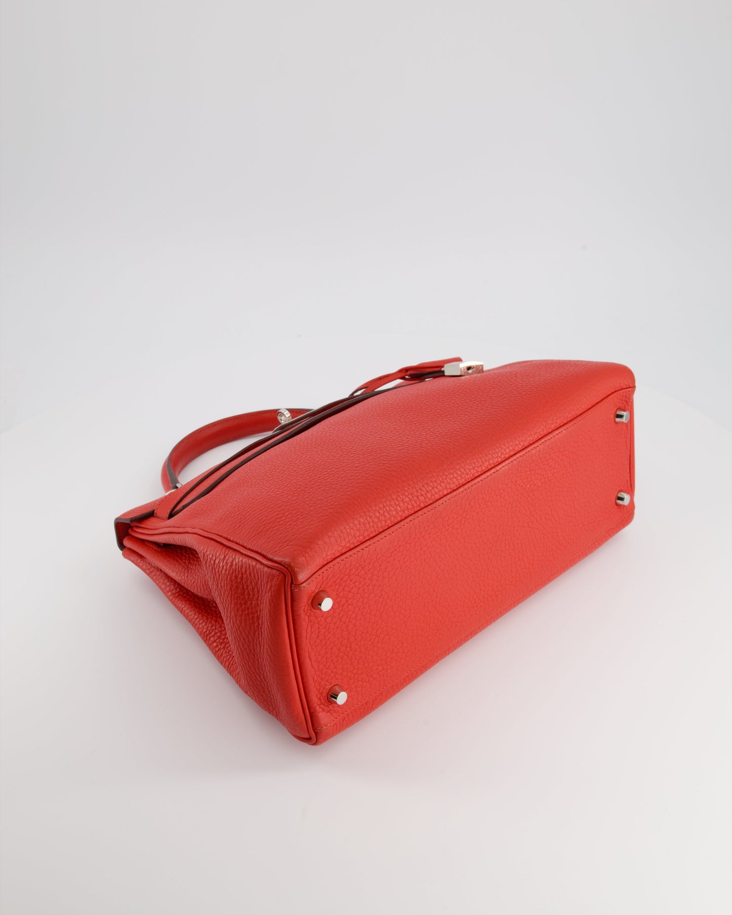 Hermès Kelly Retourne Bag 32cm in Geranium Togo Leather and Palladium Hardware