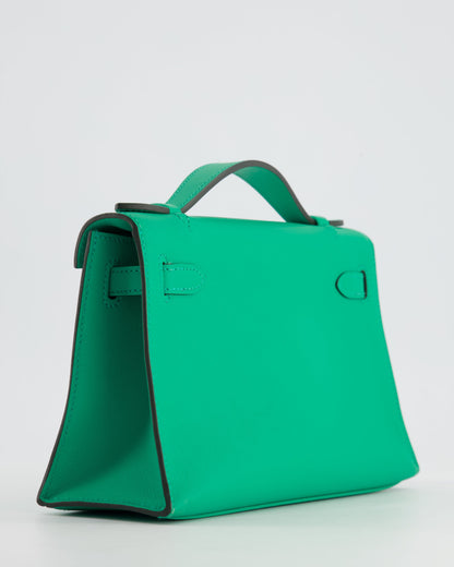 *FIRE PRICE* Hermès Kelly Pochette in Menthe Swift Leather with Gold Hardware
