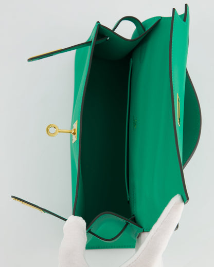 *FIRE PRICE* Hermès Kelly Pochette in Menthe Swift Leather with Gold Hardware