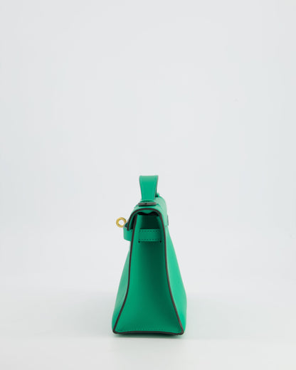 *FIRE PRICE* Hermès Kelly Pochette in Menthe Swift Leather with Gold Hardware