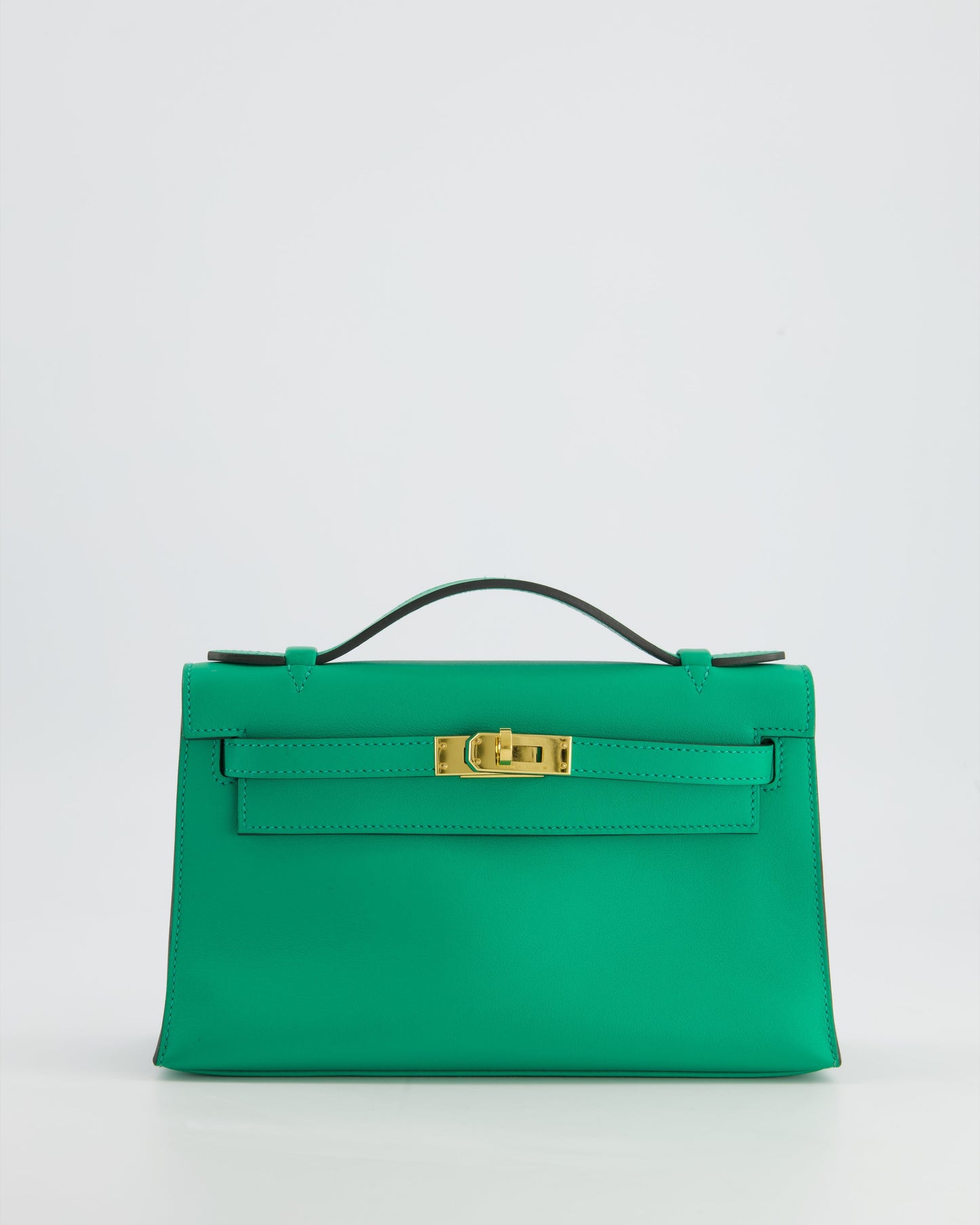 *FIRE PRICE* Hermès Kelly Pochette in Menthe Swift Leather with Gold Hardware