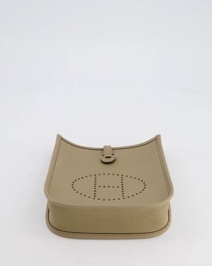 *HOT* Hermès Mini Evelyne Bag in Beige Marfa Clemence Leather with Gold Hardware