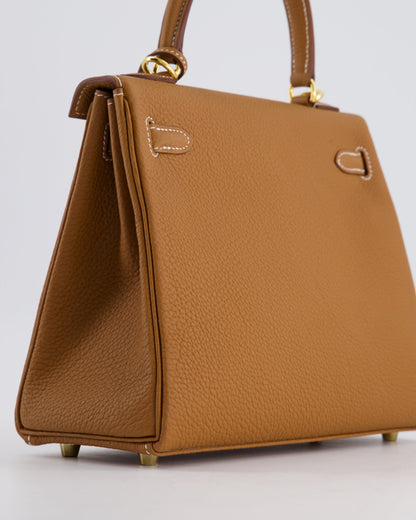 *HOLY GRAIL* Hermès Kelly Bag 25cm Retourne in Gold Togo Leather with Gold Hardware