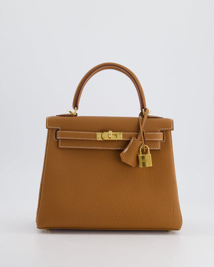*HOLY GRAIL* Hermès Kelly Bag 25cm Retourne in Gold Togo Leather with Gold Hardware