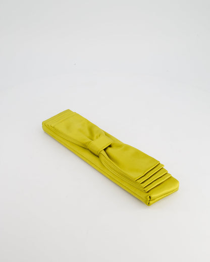 Valentino Green Satin Bow Clutch Bag