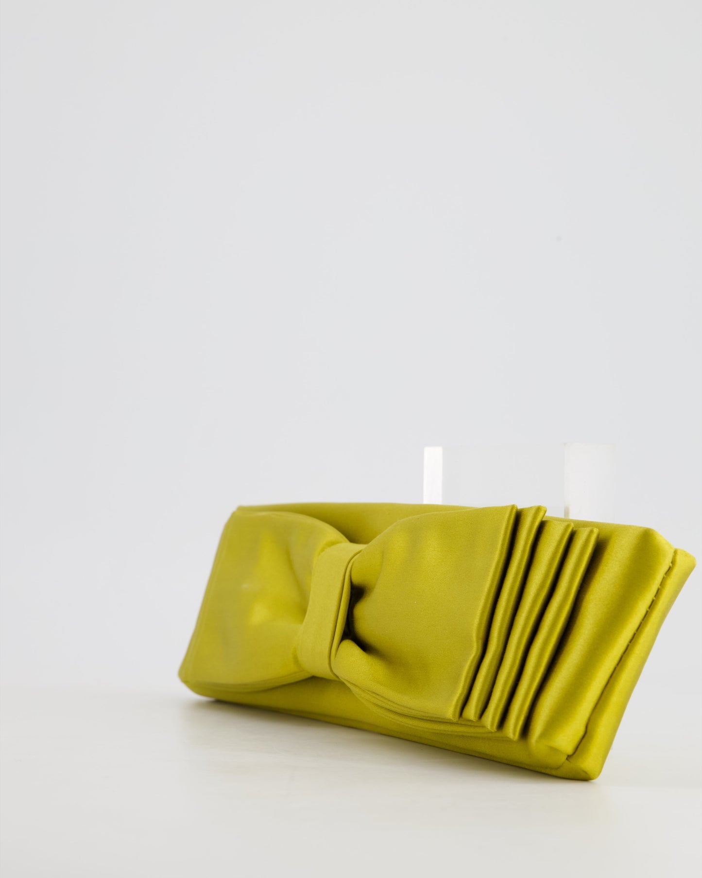 Valentino Green Satin Bow Clutch Bag