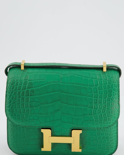 *STORE FRESH* Hermès Constance III Mini 18cm Bag in Cactus Alligator Mississippiensis Leather with Gold Hardware