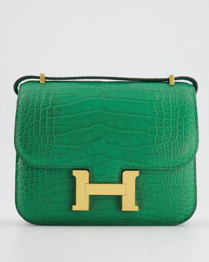 *STORE FRESH* Hermès Constance III Mini 18cm Bag in Cactus Alligator Mississippiensis Leather with Gold Hardware
