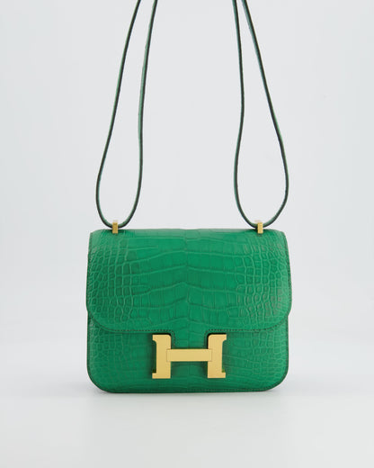 *STORE FRESH* Hermès Constance III Mini 18cm Bag in Cactus Alligator Mississippiensis Leather with Gold Hardware