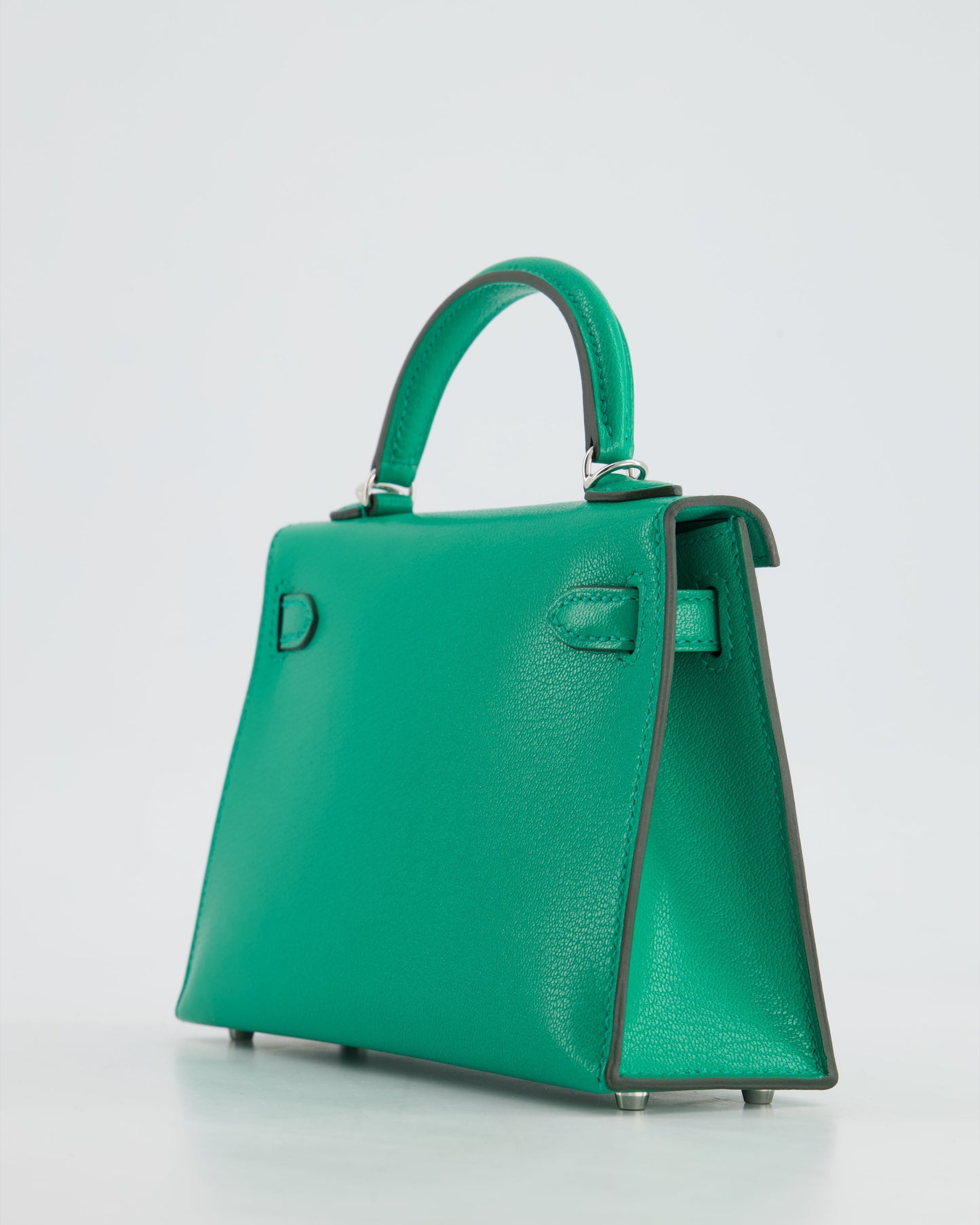 *SUPER HOT* Hermès Mini Kelly II 20cm Bag in Menthe Chèvre Mysore Leather with Palladium Hardware