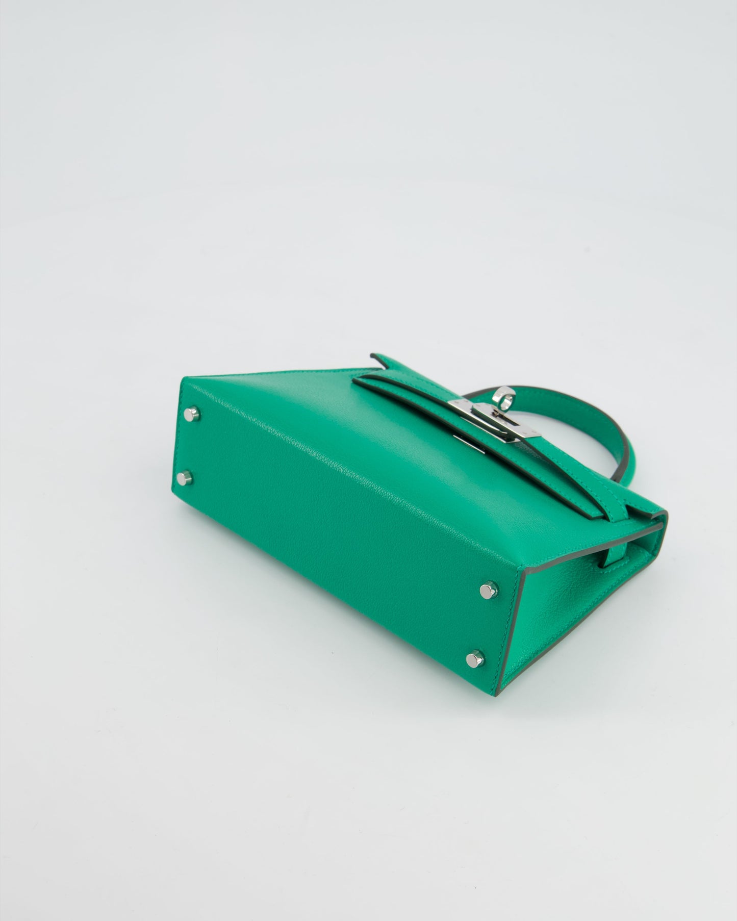 *SUPER HOT* Hermès Mini Kelly II 20cm Bag in Menthe Chèvre Mysore Leather with Palladium Hardware