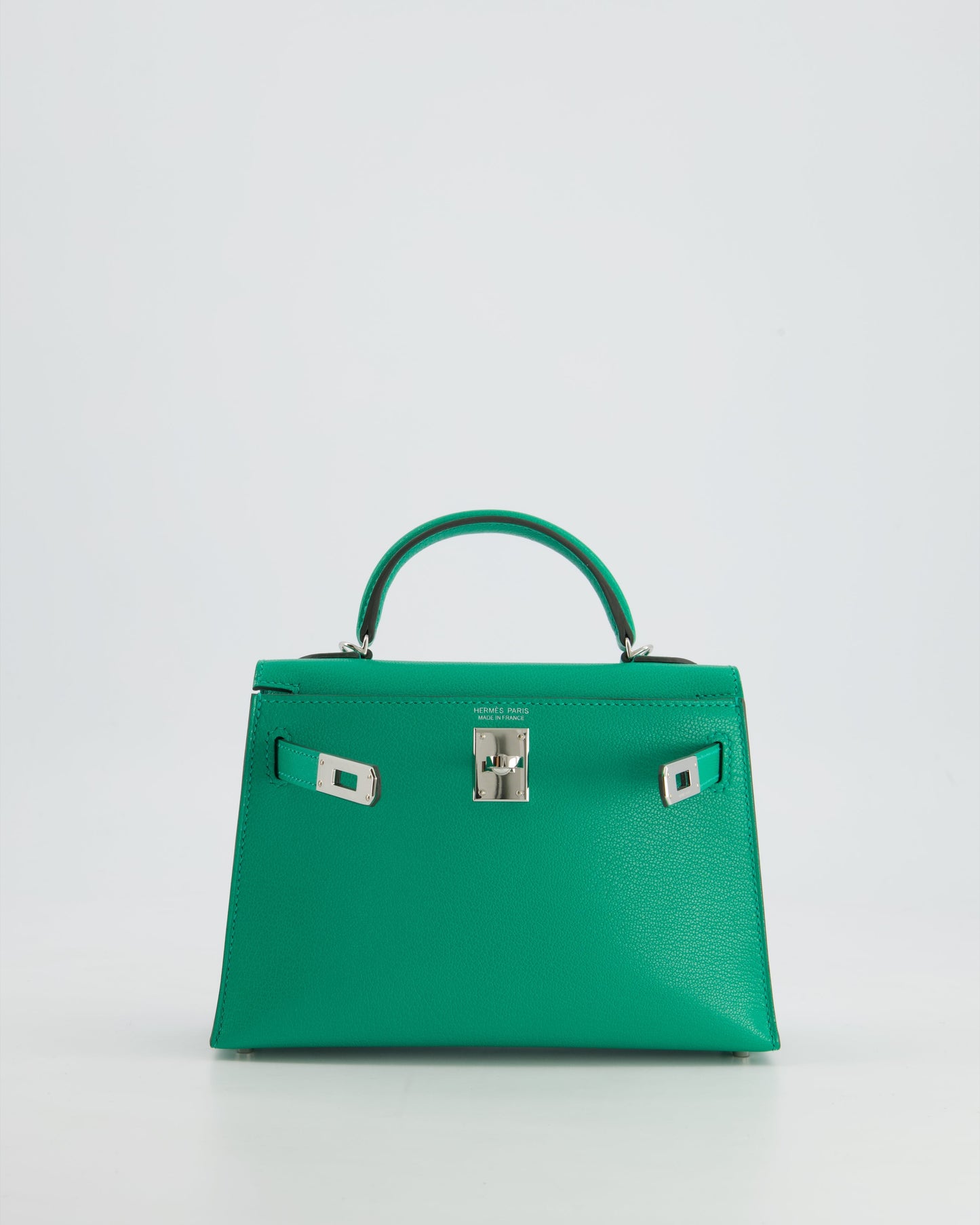 *SUPER HOT* Hermès Mini Kelly II 20cm Bag in Menthe Chèvre Mysore Leather with Palladium Hardware