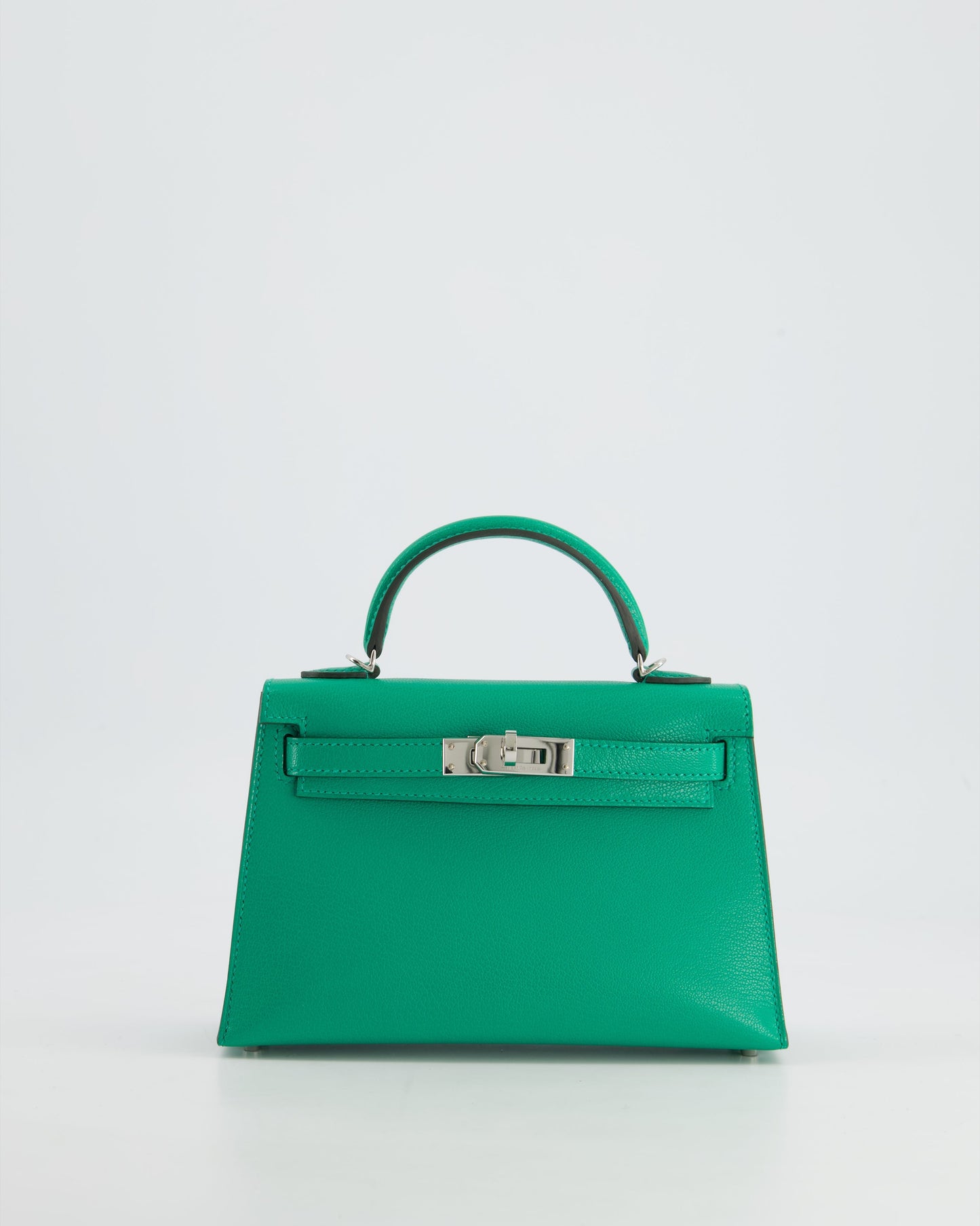 *SUPER HOT* Hermès Mini Kelly II 20cm Bag in Menthe Chèvre Mysore Leather with Palladium Hardware