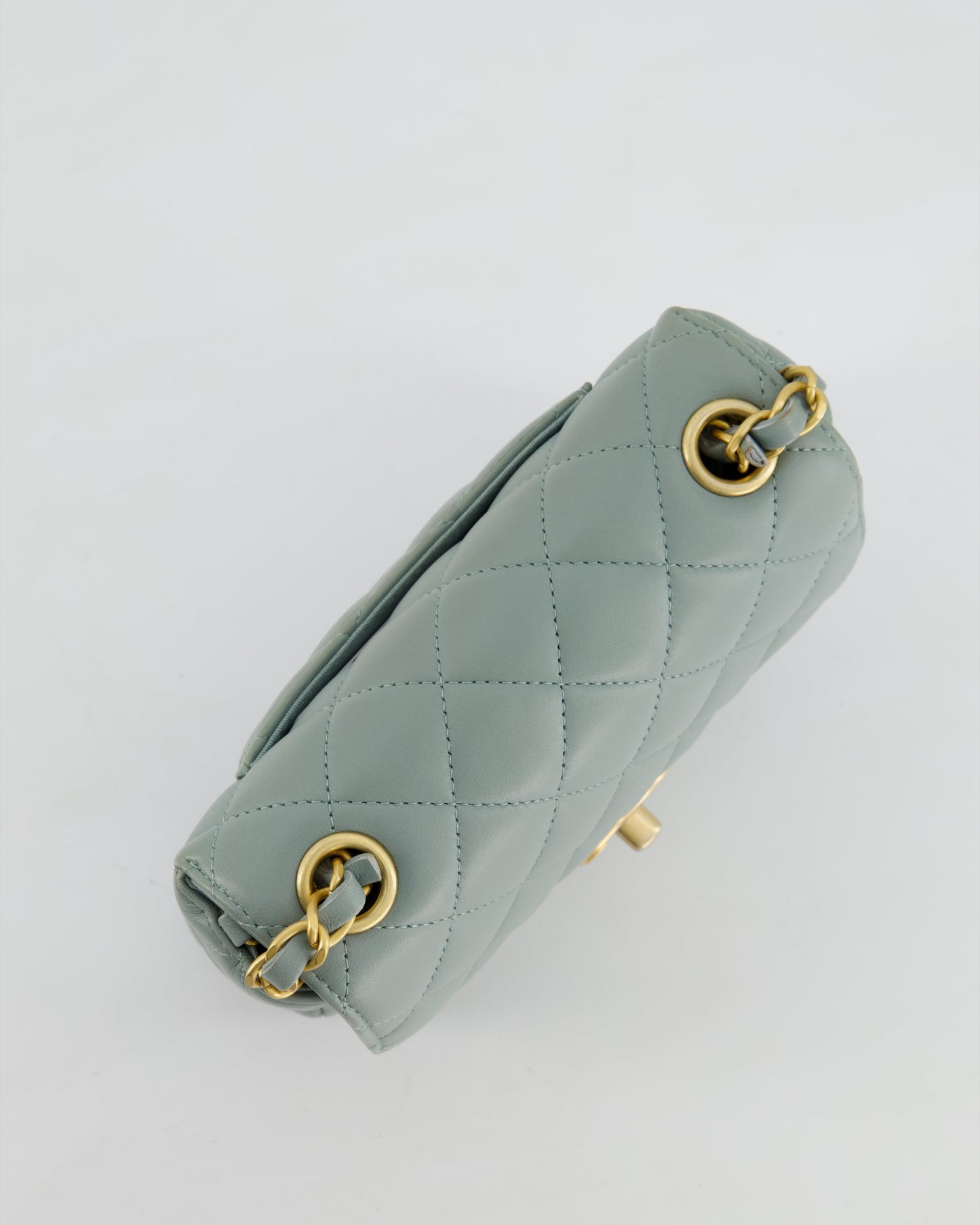 Chanel Grey Mini Flap Bag With Multicolour Coin Details and Brushed Gold Hardware