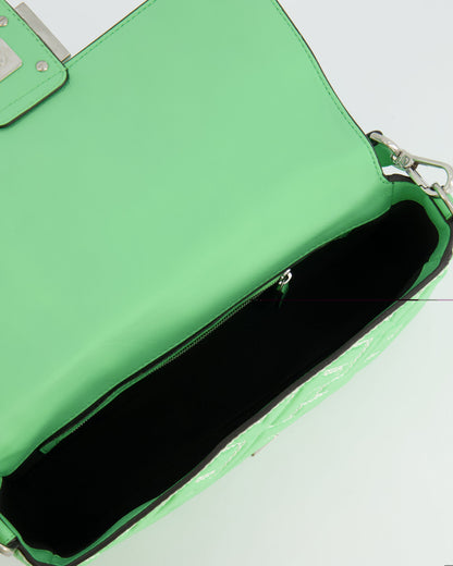 *Limited Edition* Fendi 2023 Green Edamame Leather Baguette Bag with Silver Hardware