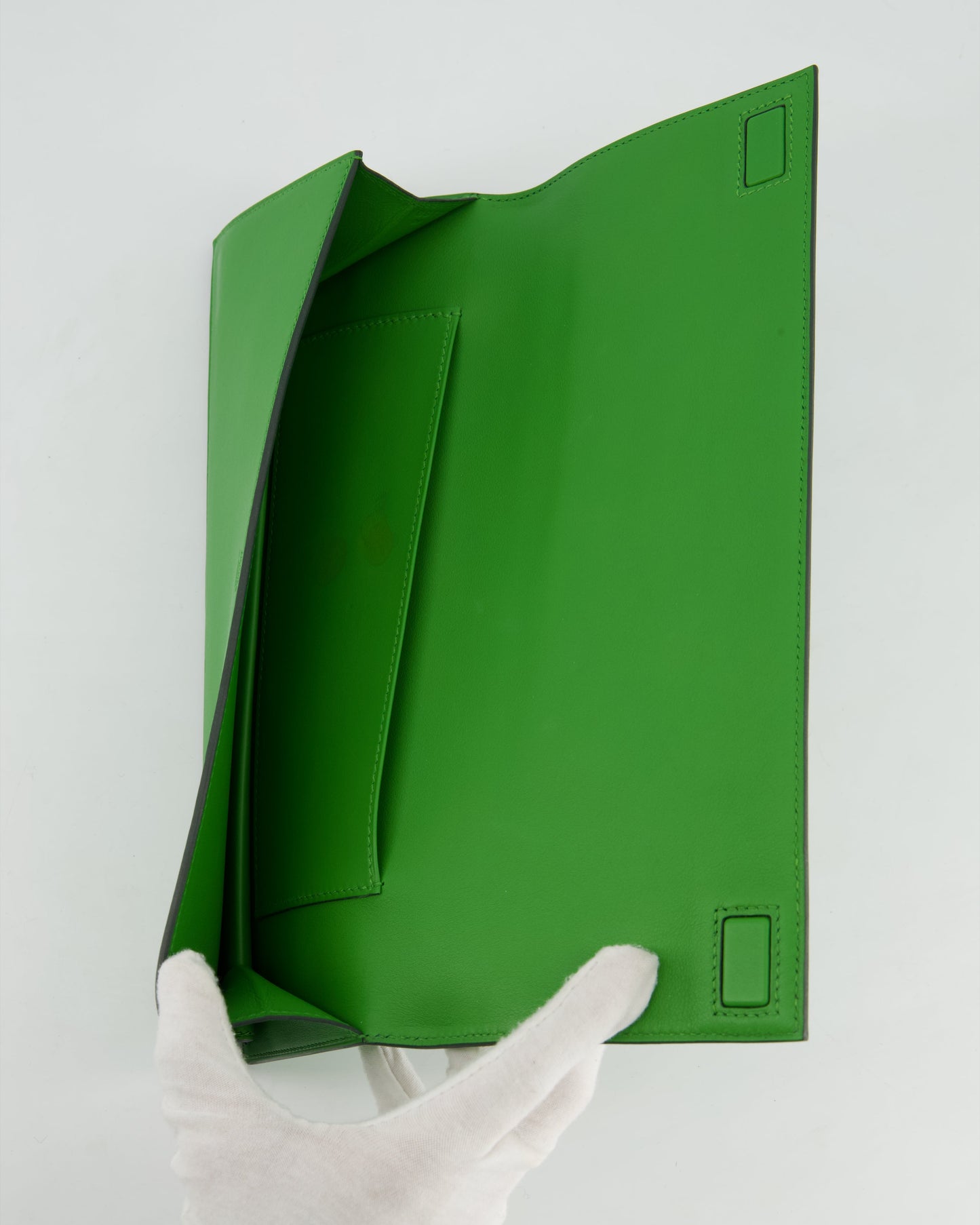 Hermès Birkin Cut Shadow Bag In Vert Yucca Swift Leather