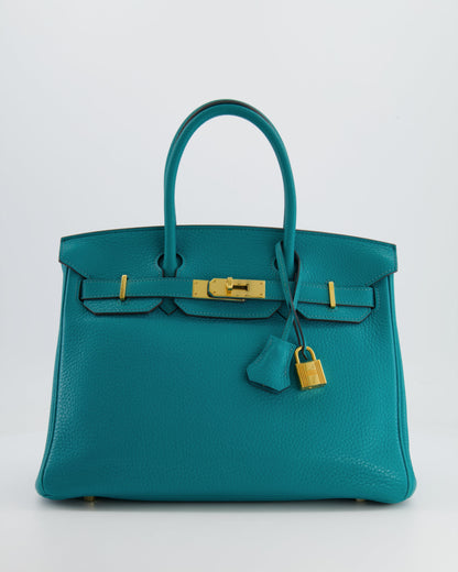 *FIRE PRICE* Hermès Birkin 30cm Retourne in Bleu Paon Togo Leather with Gold Hardware