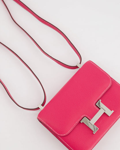 *RARE HOT* Hermès Micro Constance Bag Rose Tyrien Epsom Leather with Palladium Hardware