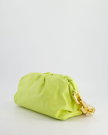 Bottega Veneta Lime Chain Pouch Bag in Nappa Leather with Gold Hardware