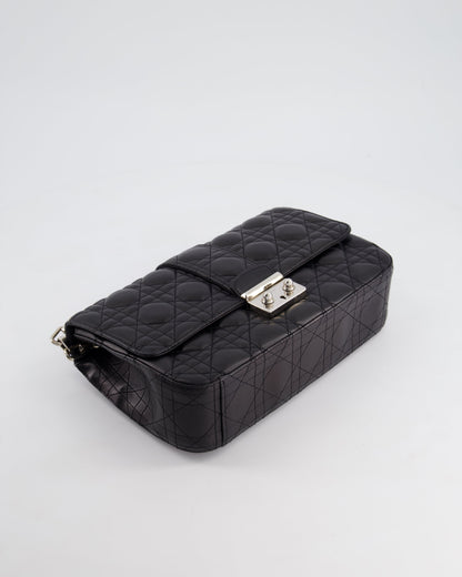 Christian Dior Black Cannage Miss Dior Leather Bag With Silver Hardware
