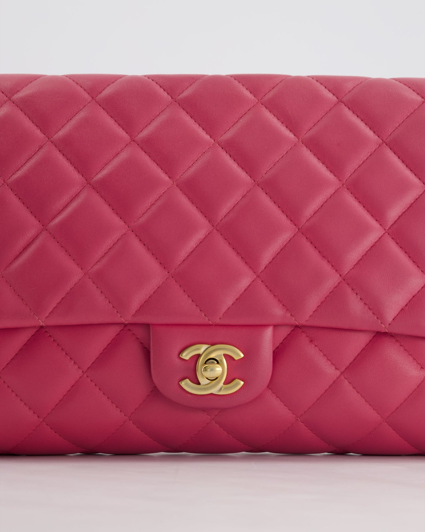 Chanel Pink Timeless Clutch on Chain in Lambskin Leather with Brushed Gold Hardware