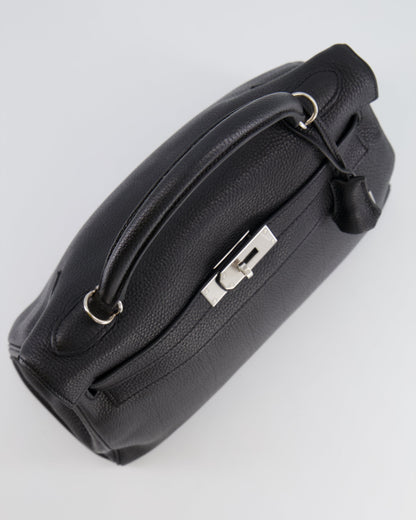 Hermès Kelly Retourne 32cm Bag in Black Clemence Taurillon Leather with Palladium Hardware