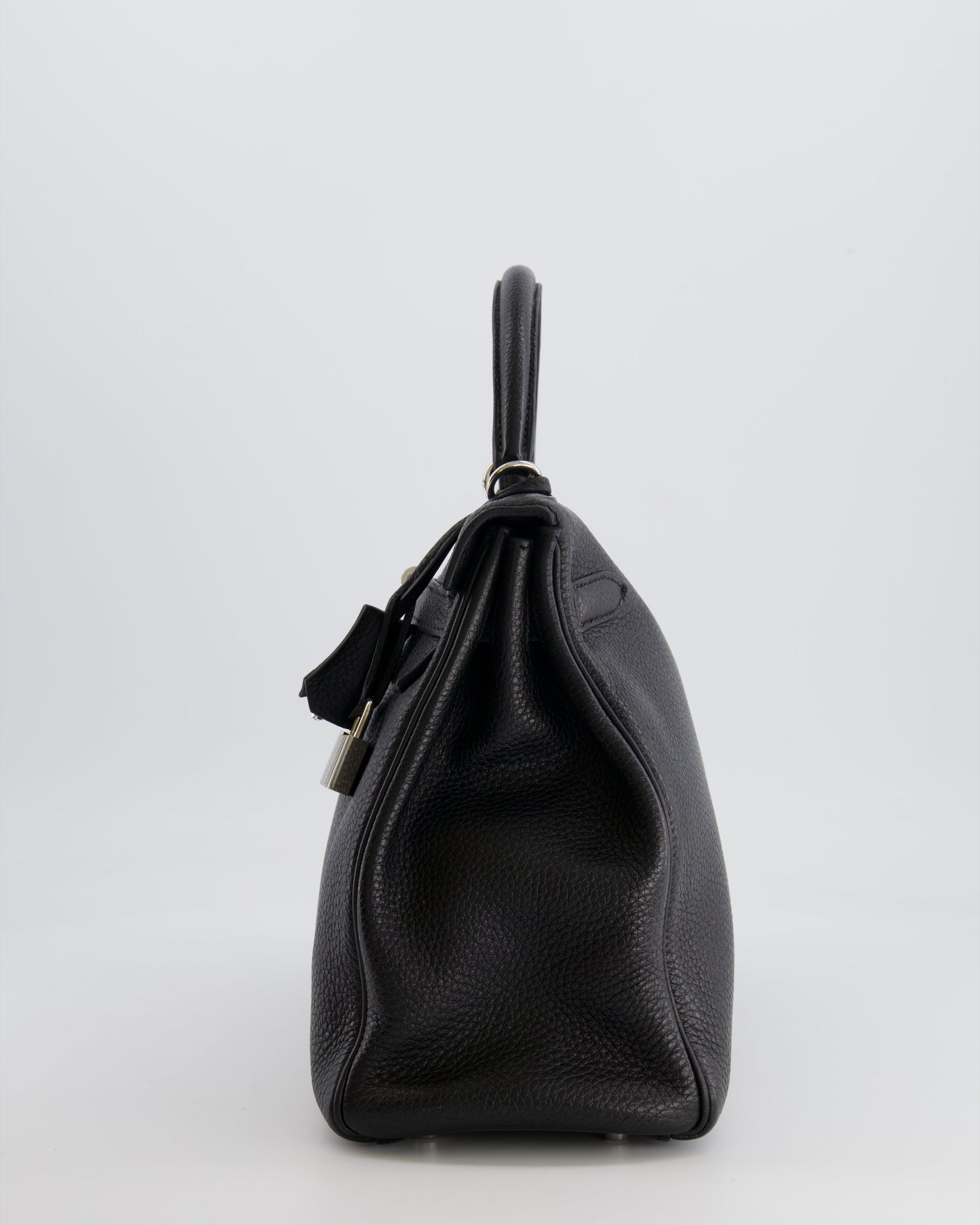 Hermès Kelly Retourne 32cm Bag in Black Clemence Taurillon Leather with Palladium Hardware