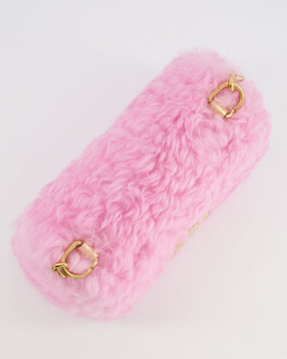 Louis Vuitton Candy Pink Shearling LV Twist PM Bag with Gold Hardware