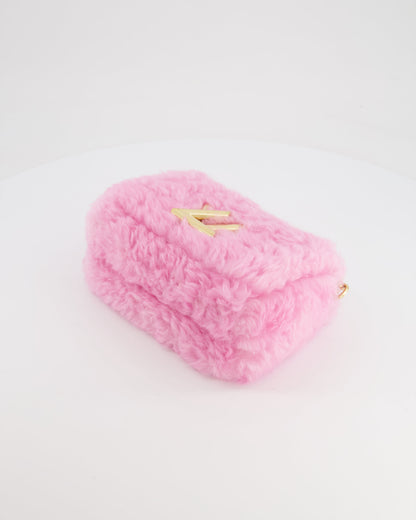 Louis Vuitton Candy Pink Shearling LV Twist PM Bag with Gold Hardware