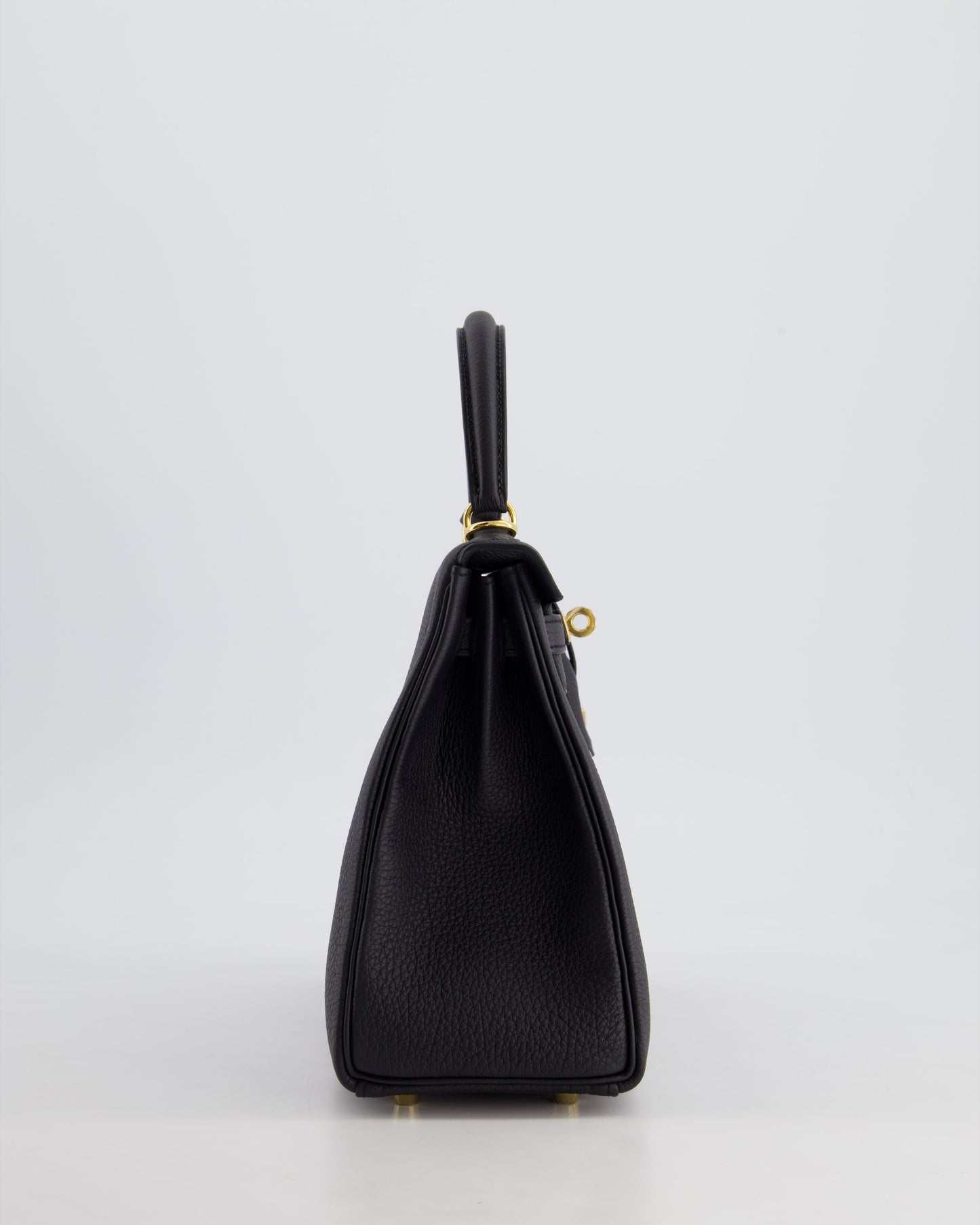 *HOT* Hermès Kelly 25cm Retourne Bag in Noir Togo Leather and Gold Hardware