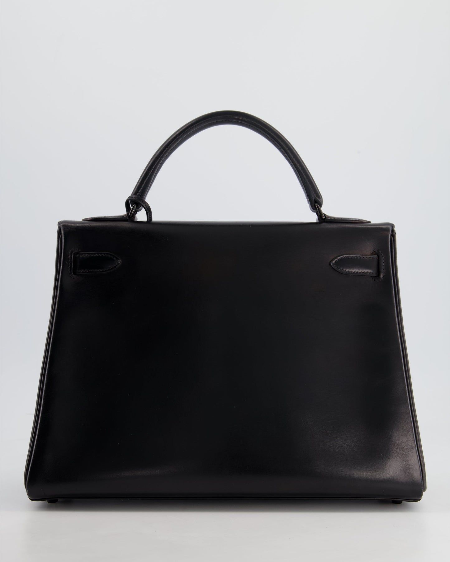 *SUPER RARE* Hermès So Black Kelly Retourne 32cm in Box Calfskin Leather and Black Hardware