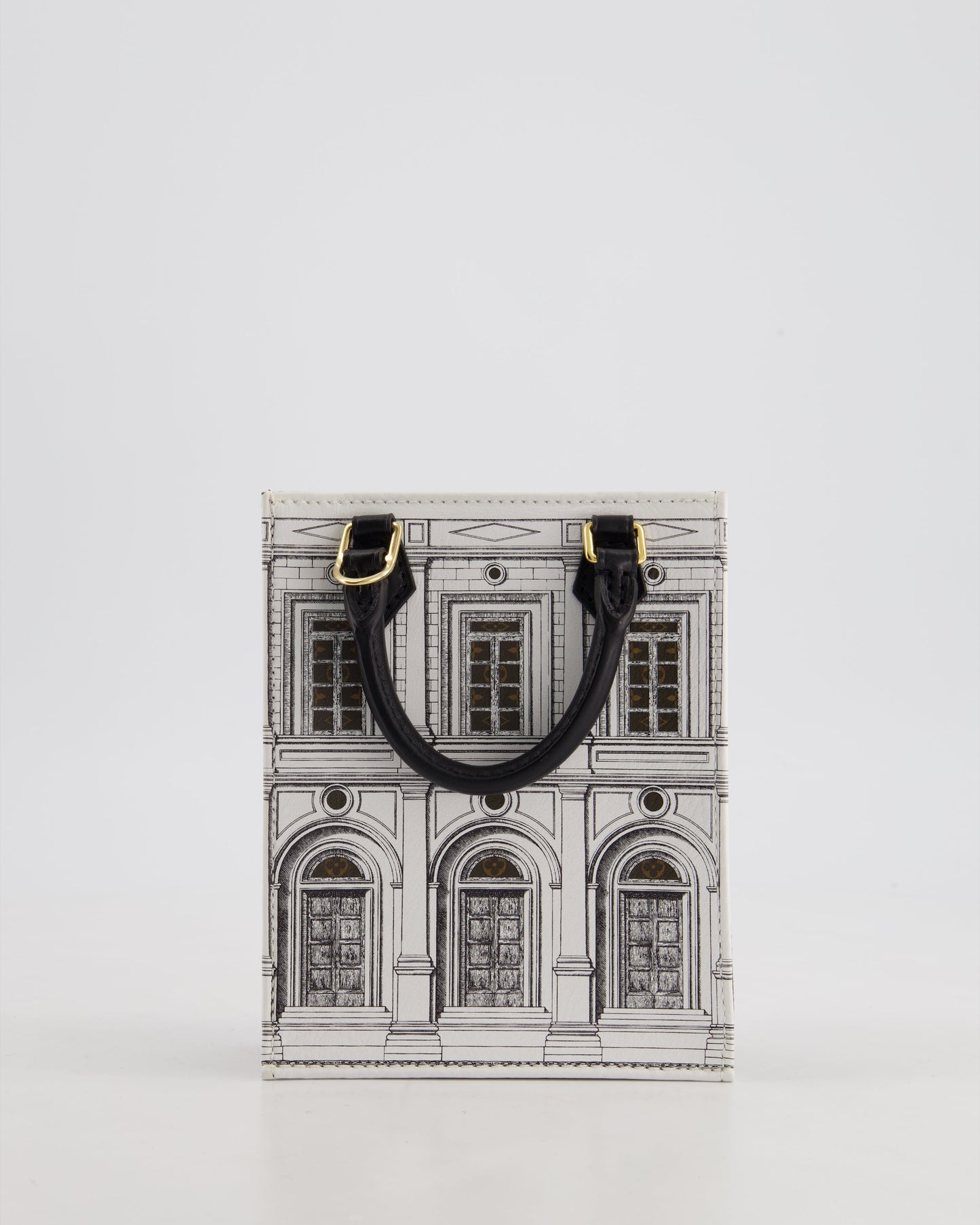 Louis Vuitton Fornasetti Petit Sac Plat Small Rectangle Crossbody Bag with Brown Monogram Canvas and Gold Hardware