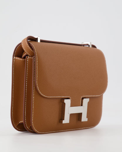 *HOT* Hermès Constance III Mini 18cm Miroir Bag in Gold Epsom Leather with Palladium Hardware